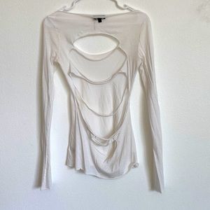Riley white long sleeve ripped back Size:XS